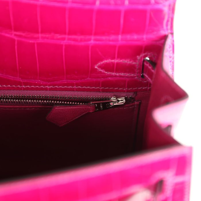 Handmade HKS 25 Rose Pourpre Shiny Niloticus Crocodile Palladium Hardware - 图片 8
