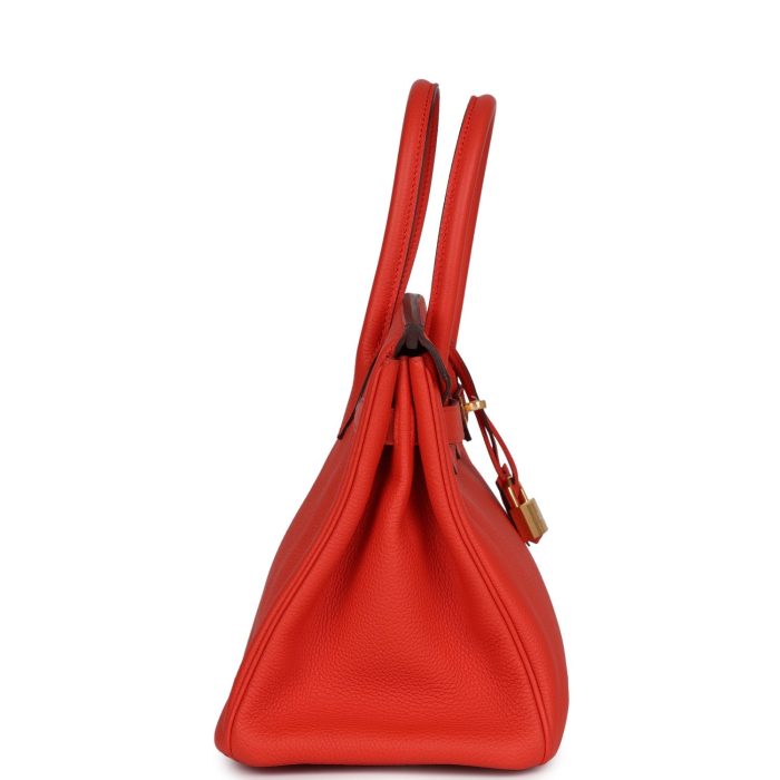 Handmade Bag HB 30 Rouge Tomate Togo Gold Hardware - 图片 3