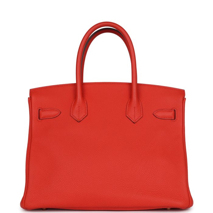 Handmade Bag HB 30 Rouge Tomate Togo Gold Hardware - 图片 4