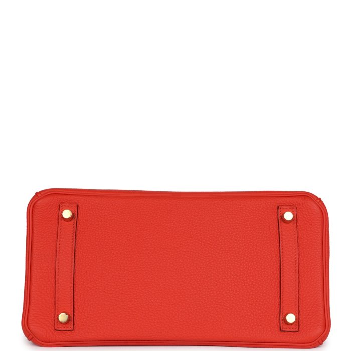 Handmade Bag HB 30 Rouge Tomate Togo Gold Hardware - 图片 5