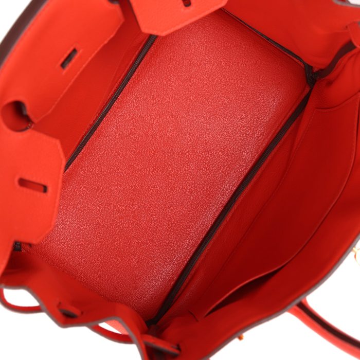 Handmade Bag HB 30 Rouge Tomate Togo Gold Hardware - 图片 7