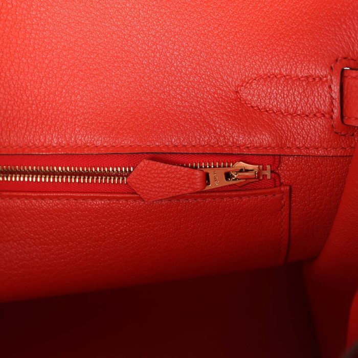 Handmade Bag HB 30 Rouge Tomate Togo Gold Hardware - 图片 8
