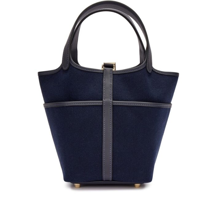 Handmade HPL 18 Caban Swift and Bleu Marine Toile Goeland Cargo Gold Hardware - 图片 2
