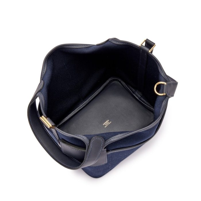 Handmade HPL 18 Caban Swift and Bleu Marine Toile Goeland Cargo Gold Hardware - 图片 4