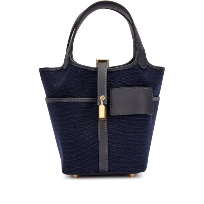 Handmade HPL 18 Caban Swift and Bleu Marine Toile Goeland Cargo Gold Hardware - 图片 5