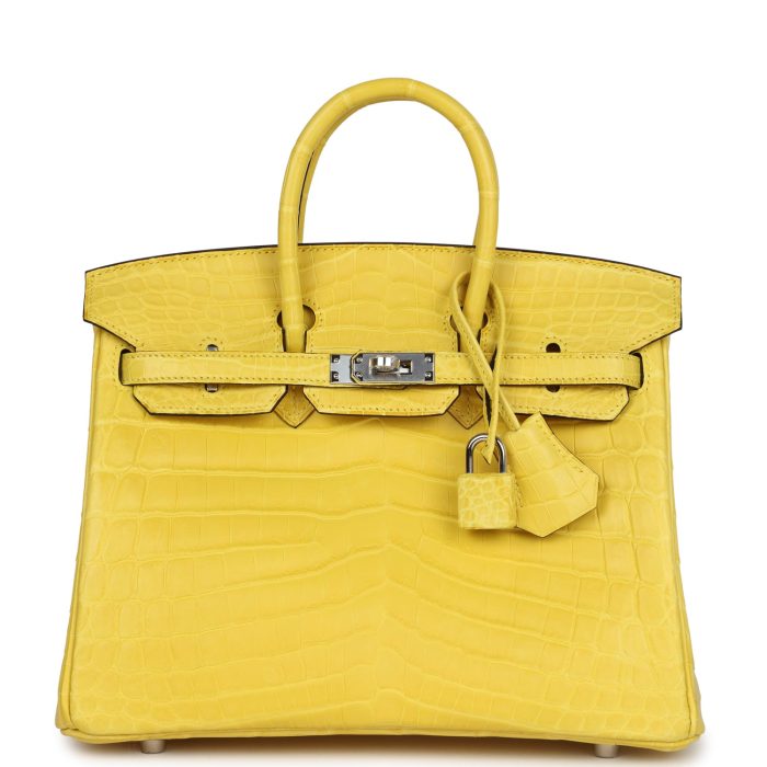 Handmade Bag HB 25 Mimosa Matte Niloticus Crocodile Palladium Hardware