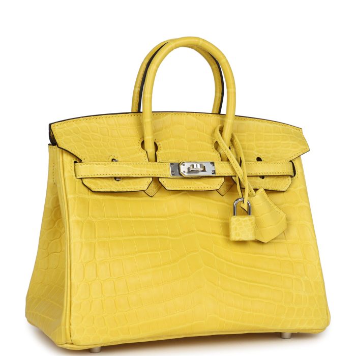 Handmade Bag HB 25 Mimosa Matte Niloticus Crocodile Palladium Hardware - 图片 2