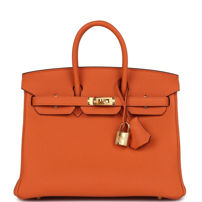 Handmade Bag HB 25 Orange Togo Gold Hardware