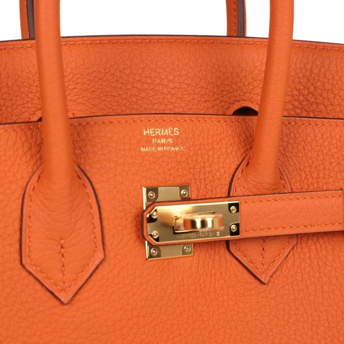 Handmade Bag HB 25 Orange Togo Gold Hardware - 图片 6