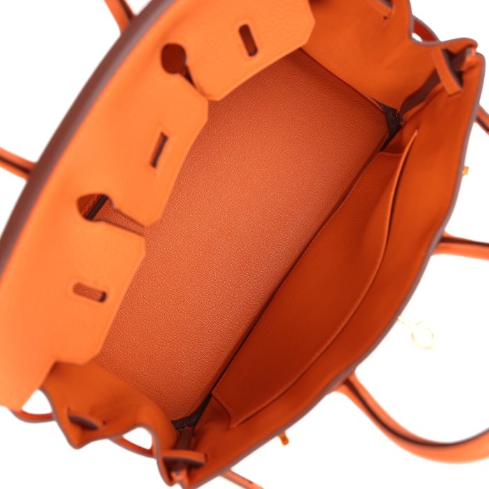 Handmade Bag HB 25 Orange Togo Gold Hardware - 图片 7
