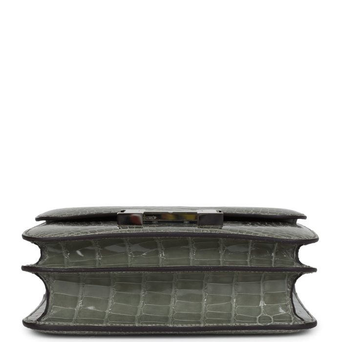 Handmade Bag HC 18 Gris Ciment Shiny Alligator Palladium Hardware - 图片 5