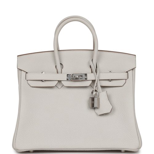 Handmade Bag HB 25 Gris Pale Togo Palladium Hardware
