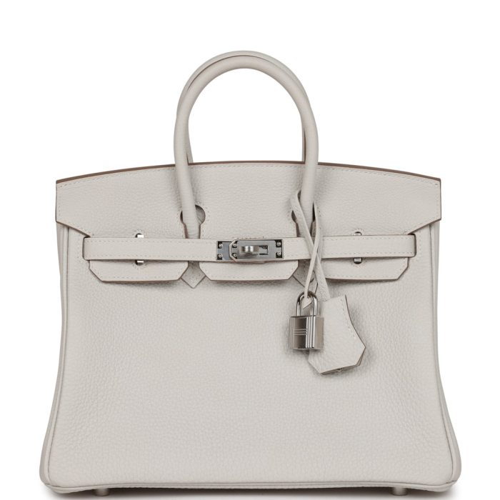 Handmade Bag HB 25 Gris Pale Togo Palladium Hardware