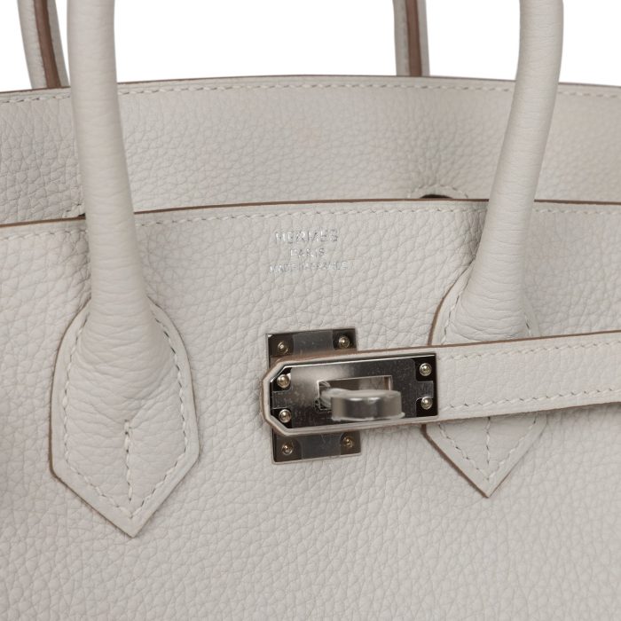 Handmade Bag HB 25 Gris Pale Togo Palladium Hardware - 图片 6