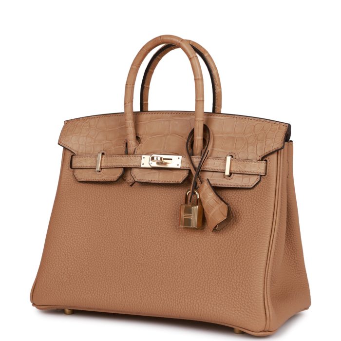 Handmade Bag HB 25 Chai Matte Alligator and Togo Touch Permabrass Hardware - 图片 2