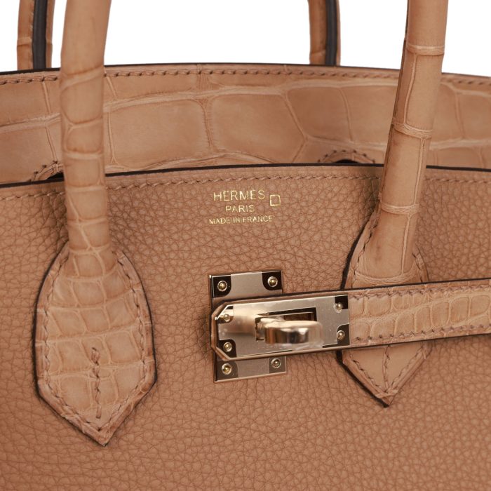 Handmade Bag HB 25 Chai Matte Alligator and Togo Touch Permabrass Hardware - 图片 5