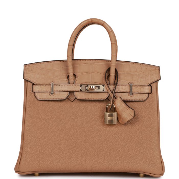 Handmade Bag HB 25 Chai Matte Alligator and Togo Touch Permabrass Hardware - 图片 8