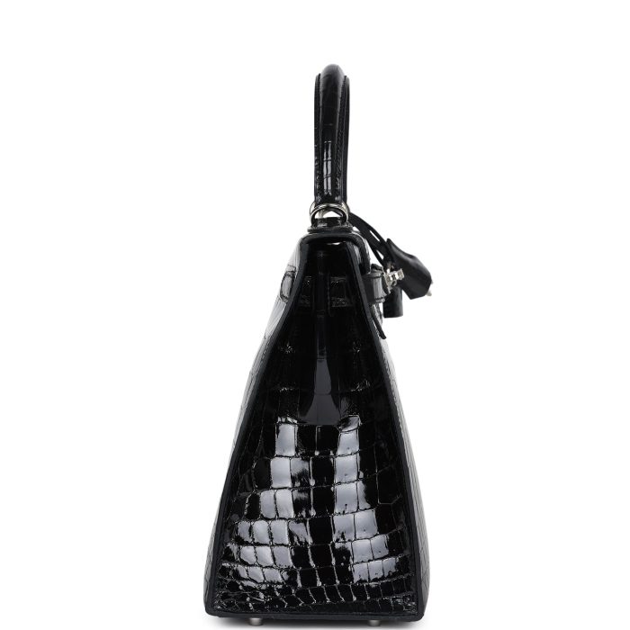 Handmade HKS 28 Black Shiny Niloticus Crocodile Palladium Hardware - 图片 4