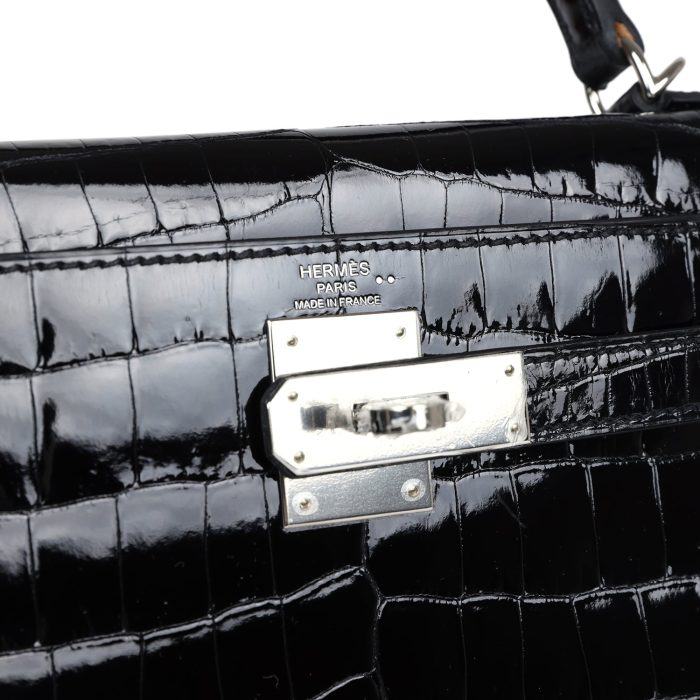Handmade HKS 28 Black Shiny Niloticus Crocodile Palladium Hardware - 图片 7