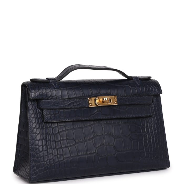Handmade HKP Bleu Indigo Matte Alligator Gold Hardware - 图片 2