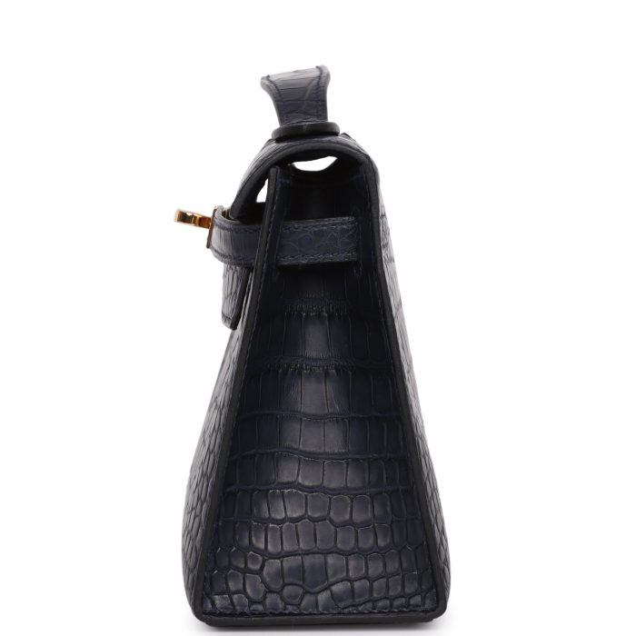 Handmade HKP Bleu Indigo Matte Alligator Gold Hardware - 图片 4