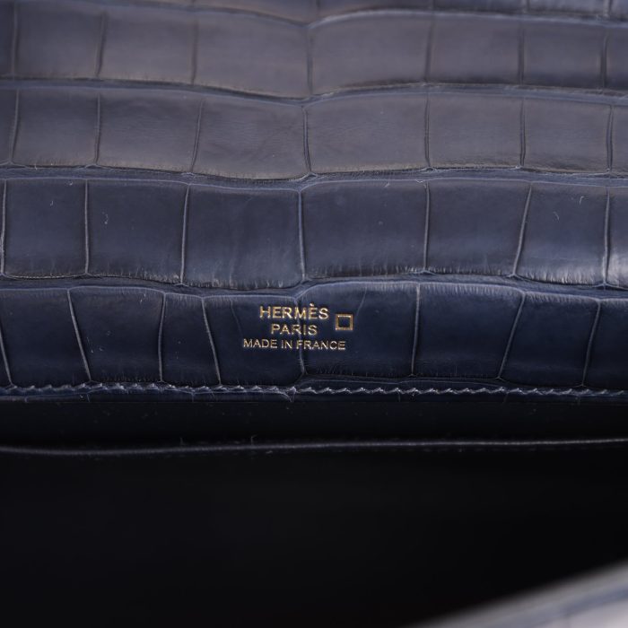 Handmade HKP Bleu Indigo Matte Alligator Gold Hardware - 图片 7