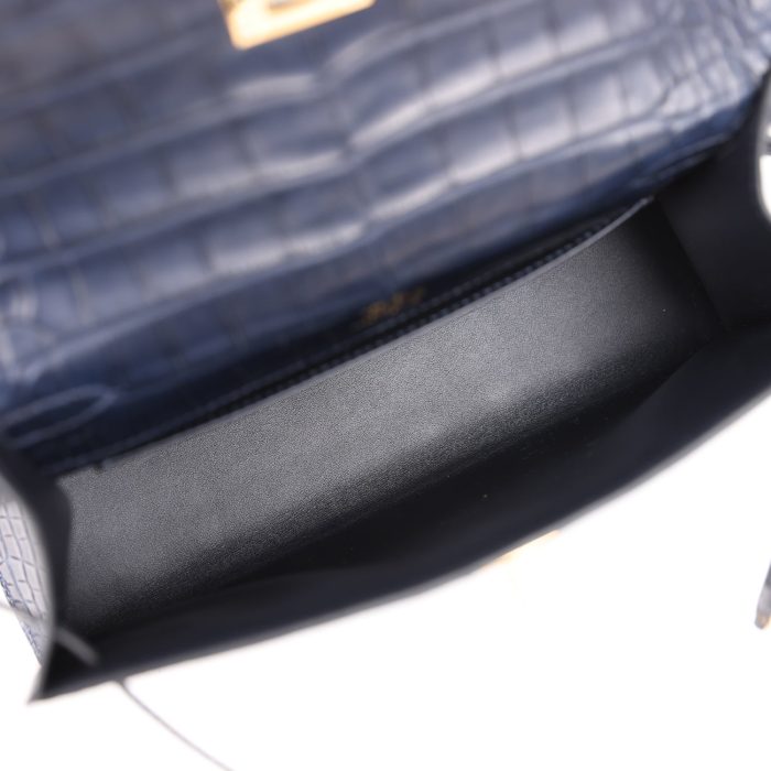 Handmade HKP Bleu Indigo Matte Alligator Gold Hardware - 图片 8
