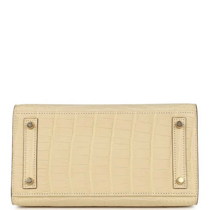Handmade Bag HB Sellier 20 Vanille Matte Alligator Gold Hardware - 图片 6
