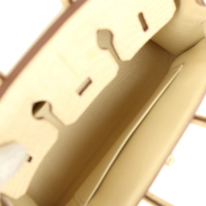 Handmade Bag HB Sellier 20 Vanille Matte Alligator Gold Hardware - 图片 8