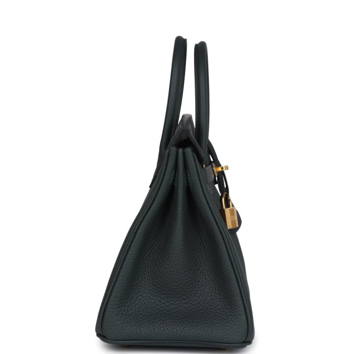 Handmade Bag HB 25 Vert Fonce Togo Gold Hardware - 图片 3