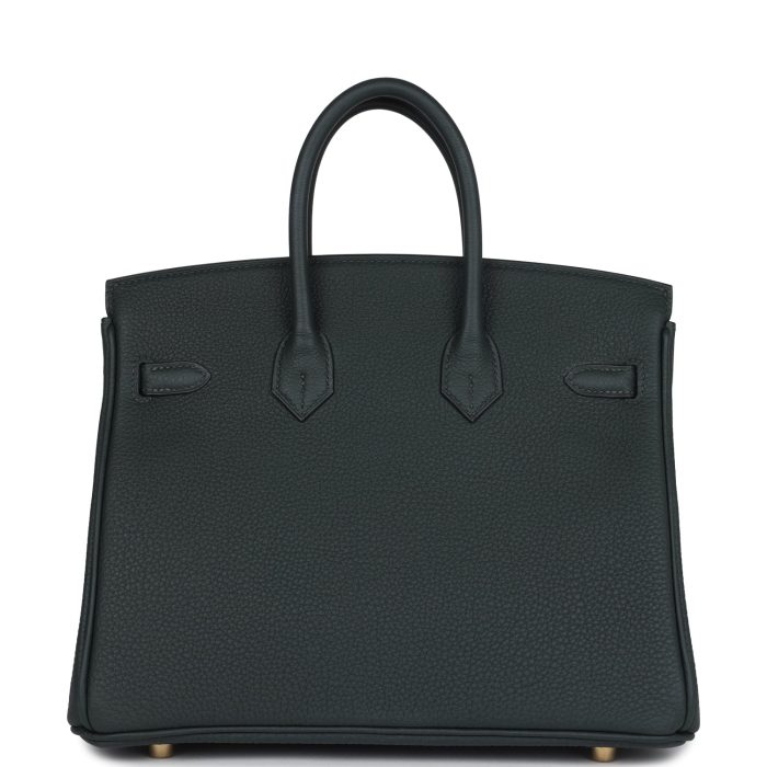 Handmade Bag HB 25 Vert Fonce Togo Gold Hardware - 图片 4