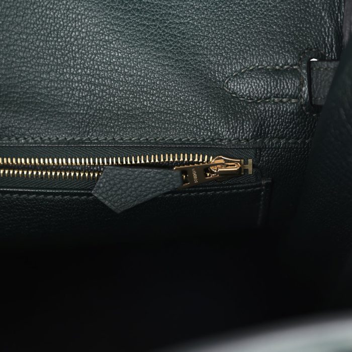 Handmade Bag HB 25 Vert Fonce Togo Gold Hardware - 图片 8