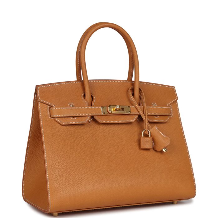 Handmade Bag HB Sellier 30 Naturel Sable Vache Naturel Graine Gold Hardware：圖片 2
