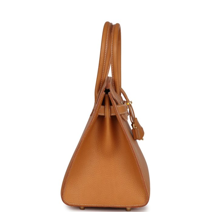 Handmade Bag HB Sellier 30 Naturel Sable Vache Naturel Graine Gold Hardware：圖片 3