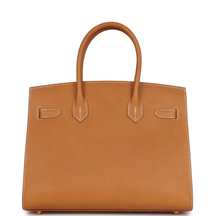 Handmade Bag HB Sellier 30 Naturel Sable Vache Naturel Graine Gold Hardware：圖片 4