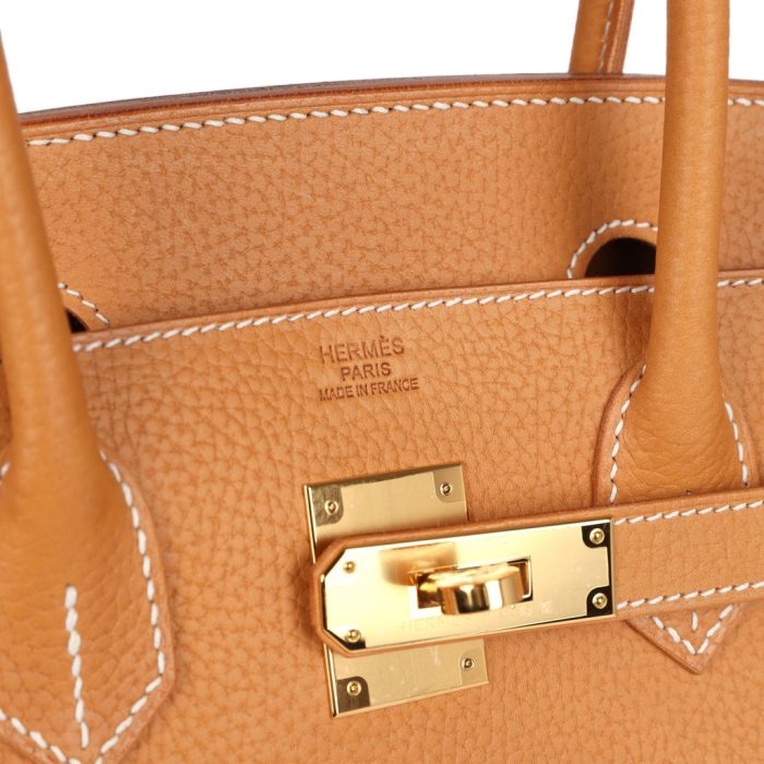 Handmade Bag HB Sellier 30 Naturel Sable Vache Naturel Graine Gold Hardware：圖片 6
