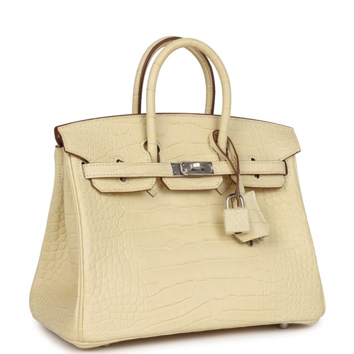 Handmade Bag HB 25 Vanille Matte Alligator Palladium Hardware - 图片 2