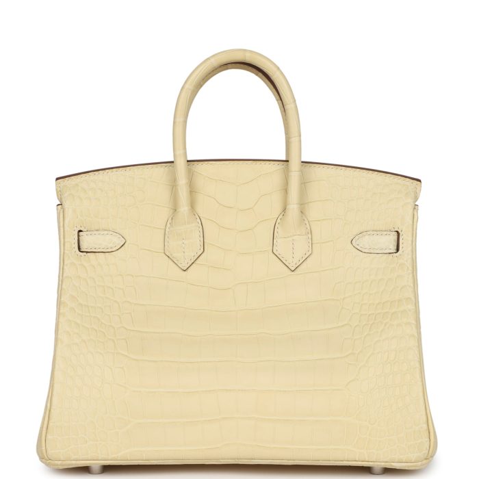 Handmade Bag HB 25 Vanille Matte Alligator Palladium Hardware - 图片 4