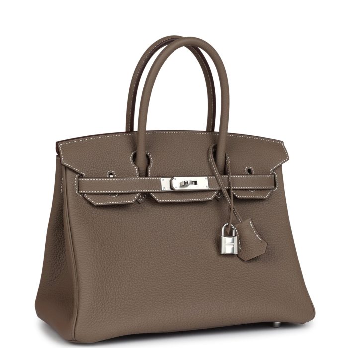 Handmade Bag HB 30 Etoupe Togo Palladium Hardware - 图片 2