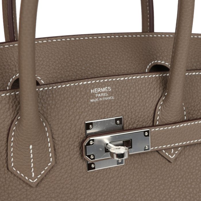 Handmade Bag HB 30 Etoupe Togo Palladium Hardware - 图片 6