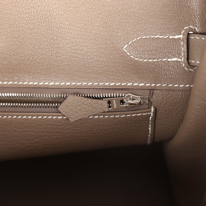 Handmade Bag HB 30 Etoupe Togo Palladium Hardware - 图片 8
