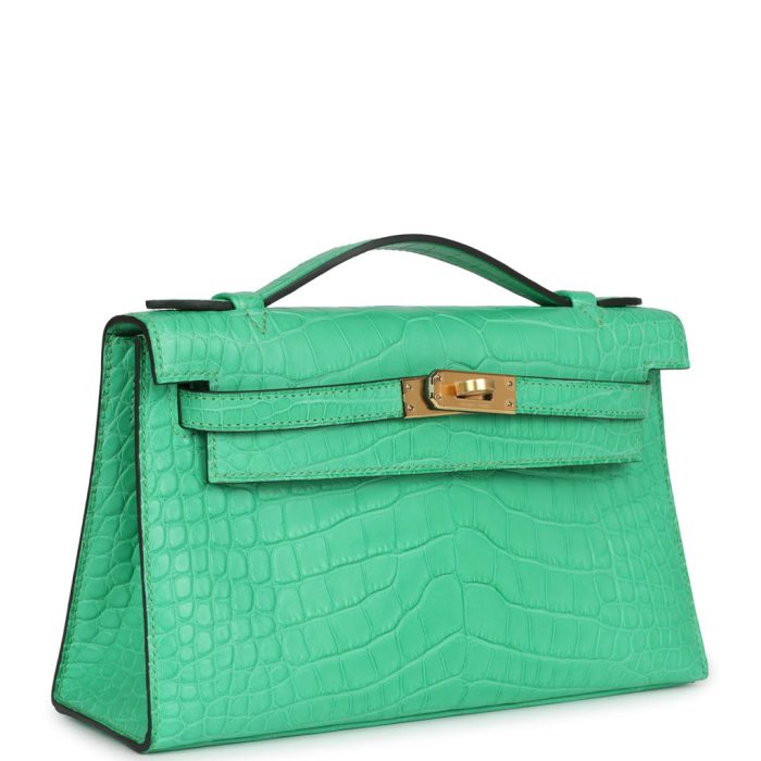 Handmade HKP Vert Comics Matte Alligator Gold Hardware - 图片 2