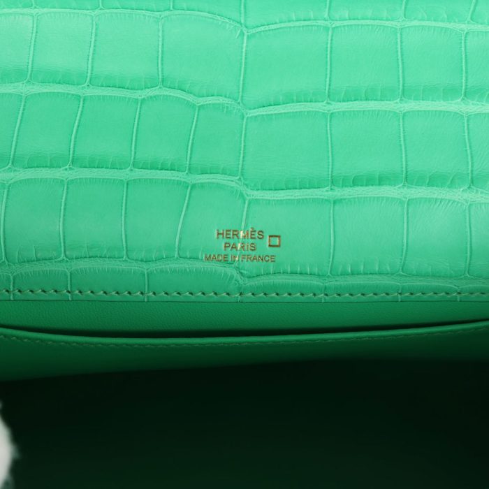 Handmade HKP Vert Comics Matte Alligator Gold Hardware - 图片 6