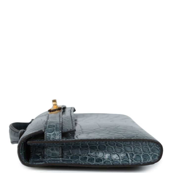 Handmade Bag HKC Colvert Shiny Porosus Crocodile Gold Hardware - 图片 5