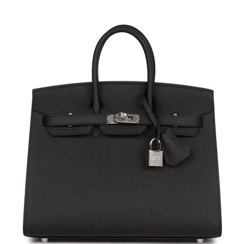 Handmade Bag HB Sellier 25 Black Epsom Palladium Hardware