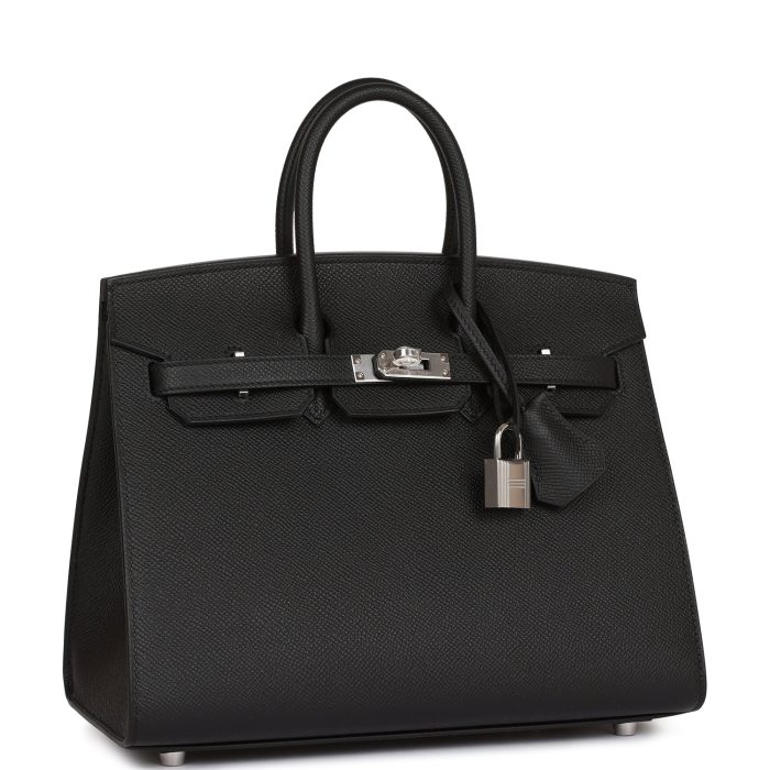 Handmade Bag HB Sellier 25 Black Epsom Palladium Hardware - 图片 2