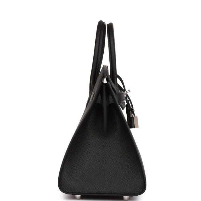 Handmade Bag HB Sellier 25 Black Epsom Palladium Hardware - 图片 3