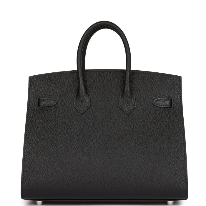 Handmade Bag HB Sellier 25 Black Epsom Palladium Hardware - 图片 4