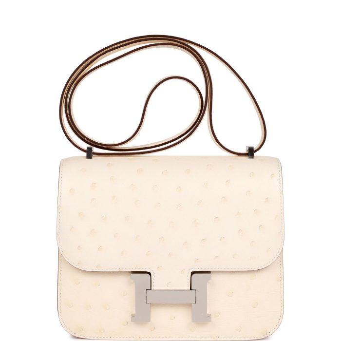 Handmade Bag HC 18 Nata Ostrich Palladium Hardware