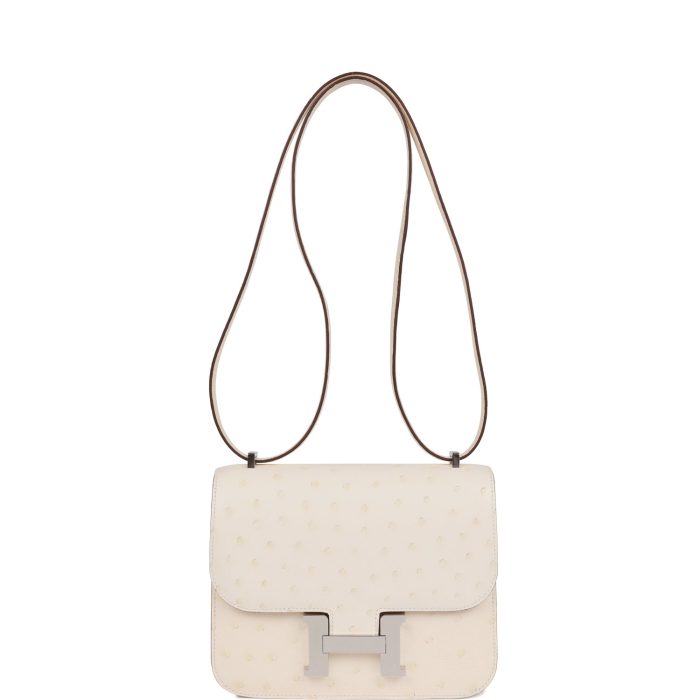 Handmade Bag HC 18 Nata Ostrich Palladium Hardware - 图片 6